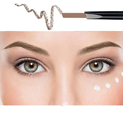 Immagine di ANIFER Matita per sopracciglia marrone chiaro impermeabile automatico retrattile a lunga durata trucco doppia estremità (marrone chiaro/Light Brown # 4)