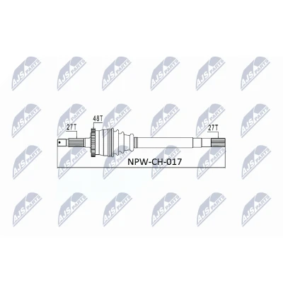 Immagine di NTY NPW CH 017 Albero motore / Semiasse Assale anteriore Sx 618 JEEP: GRAND CHEROKEE 2