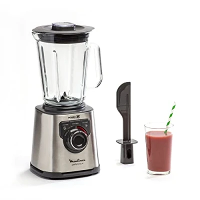 Immagine di Moulinex LM811D PerfectMix + Blender Frullatore Tritatutto Elettrico, Tecnologia Powelix, Multifunzione, 1200W, Capacità totale 2L (utile 1.5L), 3 Programmi, Vaso in Vetro Termoresistente