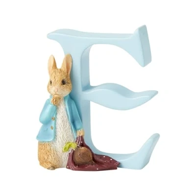 Immagine di Enesco, Beatrix Potter, soprammobile con lettera E &quot;Peter Coniglio&quot;