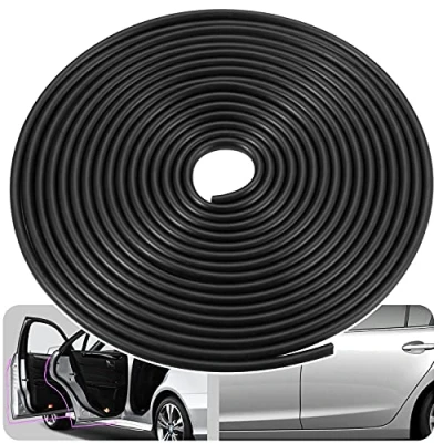 Immagine di Striscia protettiva per bordi delle portiere auto, rotolo da 5m, guarnizione in gomma a forma di U, adatta la maggior parte auto(5M,nero)