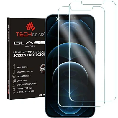 Immagine di TECHGEAR [2 Pezzi] Vetro Temperato per iPhone 12 Pro Max 6,7&quot; Autentica Pellicola Protecttiva in Salvaschermo [Durezza 9H] [Resistente ai Graffi] [Ultra Chiaro][Senza Bolle]