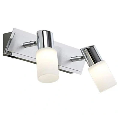 Immagine di Trio Leuchten Lampada A Barra Con 2 Spot, Alluminio 821470205 Clapton Faretto LED, 2x4.5 W, Cromo, 36 cm, Unica