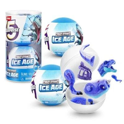 Immagine di 5 Surprise Dino Strike Ice Age, Series 6, (2 Capsules) Sciopero Capsula, di ZURU, Colore, 77614