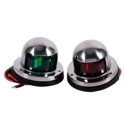 Immagine di VIFERR 1 Coppia di Luci per Barche da 12 V, Navigazione ad Arco Rosse e Verdi Yacht Marini a LED in Acciaio Inossidabile