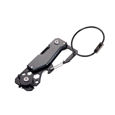Immagine di TROIKA TOOLINATOR KTL25/RD Mini Strumento con 10 funzioni Coltello Portachiavi (Filo) moschettone apribottiglie Acciaio Inox/Alluminio anodizzato Rosso, Nero Originale