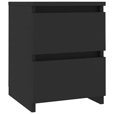 Immagine di vidaXL Comodino Moderno Elegante Robusto con Cassetti Portaoggetti Armadietto Comò Cassettiera Versatile Nero 30x30x40 cm in Truciolato