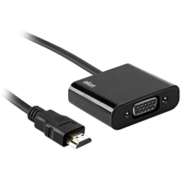 Immagine di Ekon adattatore HUB HDMI VGA ethernet, maschio femmina, cavo 10 cm, protezione antipiega, per TV, PC, laptop, monitor, proiettori