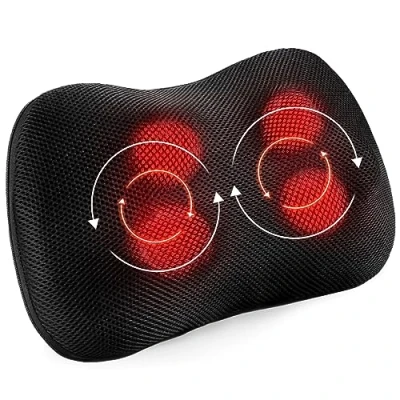 Immagine di Massaggiatore Shiatsu Collo Spalla Schiena Elettrico con Funzione di Riscaldamento e Rotante 3D per Impastare i Tessuti il Rilassamento della Vita a Casa in Ufficio