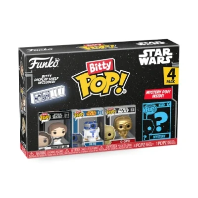 Immagine di Funko Bitty Pop! Star Wars Princess Leia™, R2 D2™, C 3PO™ E una Mini Figura Misteriosa a Sorpresa 0.9 Inch (2.2 Cm) da Collezione Ripiano Espositivo Impilabile Incluso
