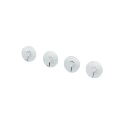 Immagine di Fackelmann Ganci a Ventosa Set 1&quot; 4 Pezzi di plastica/Acciaio Inox in Trasparente, Inossidabile, 2.8 x 2 cm