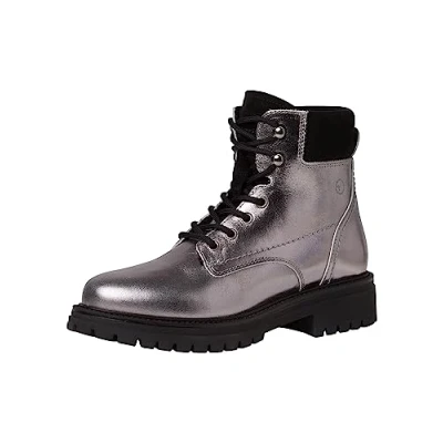 Immagine di Tamaris Stivaletti con plateau, Donna, Taglia: 39, Pewter Pelle e tessuto