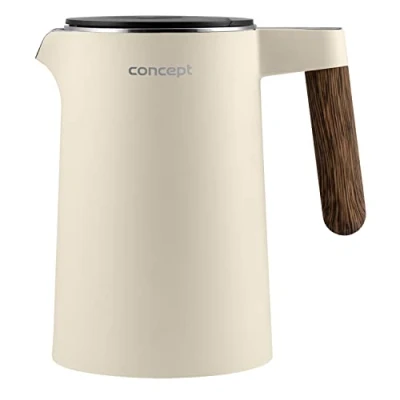 Immagine di Concept Norwood Bollitore elettrico in acciaio INOX con regolazione della temperatura 45/60/70/85/90/95/100C, funzione KEEP Warm 1,5 l, 1850 2200 W (vaniglia)