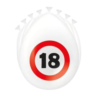 Immagine di PD Party 7032402 Festa Decorazione Palloncini Speciale Tema Celebrazione Traffic Sign 18, Pacchetto di 8, Multicolore, 30cm Lunghezza x Larghezza Altezza