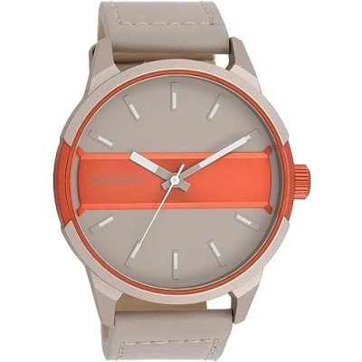 Immagine di Oozoo Timepieces C11230_C11234_Parent Orologio da uomo polso di alta qualità analogico uomo, sabbia/arancione fluo/arancione fluo/bianco, cinghia