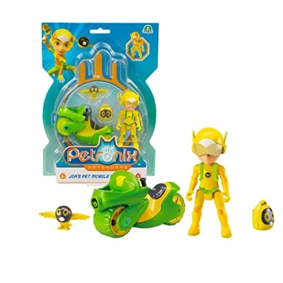 Immagine di Giochi Preziosi Petronix Defender Jia e Paul E, Missione con Motocicletta Zaino Removibile Giocattolo, Personaggio Action Figure 7 cm, Supereroe Trasformabile per Bambini dai 3 anni