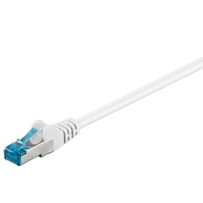 Immagine di Goobay 92711 cavo patch CAT 6a Ethernet con doppia schermatura S FTP fino a 10000 Mbits, 500 Mhz, in rame senza alogeni, connettori RJ 45, contatti placcati oro 2 m bianco
