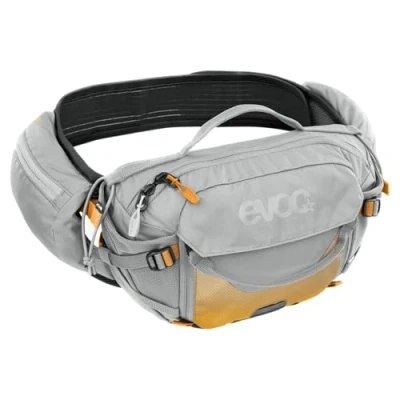 Immagine di EVOC HIP PACK PRO e RIDE 3, marsupio per tour percorsi in bike (capacità 3L, AIRFLOW CONTACT SYSTEM, cintura anca AIRO FLEX, sistema VENTI FLAP, portaborraccia), colore: grigio pietra