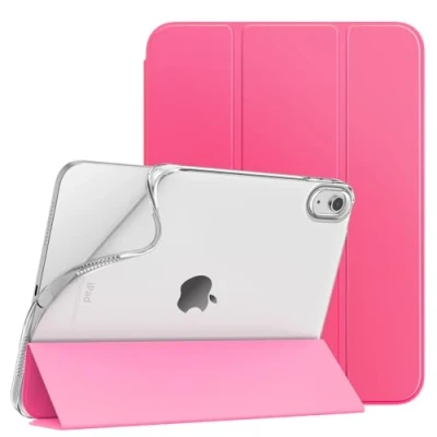 Immagine di TiMOVO Custodia Compatibile con iPad 10 Generazione 10,9&quot; 2022, Smart Cover in PU Supporto, Funzione di Auto Sveglia/Sonno, Retro TPU Morbido, Rosa Pesca