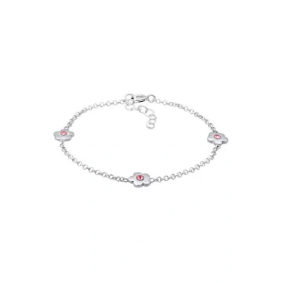 Immagine di Elli Bracciale Bambini Fiori Filigrana con Cristalli Rosa in Argento Sterlino 925