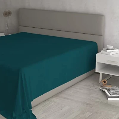Immagine di Lenzuolo sopra “Max Color 100% Cotone, Verde Petrolio, Matrimoniale Maxi