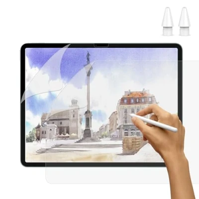 Immagine di [2 Pezzi] Effetto Carta Pellicola per iPad Air 6 Generazione 11&quot; 2024, Feel Like Opaca Paper in PET Disegnare Schizzi Scrittura, con 2 Punte Apple Pencil Pro &amp; USB C 1./2.