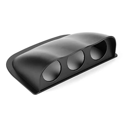Immagine di calibro supporto per staffa adatto Black Triple Gauge Console Dashboard Pod,2in Dash Pod 3 Hole Meter Mount Bracket Universal Auto Accessory(Black)