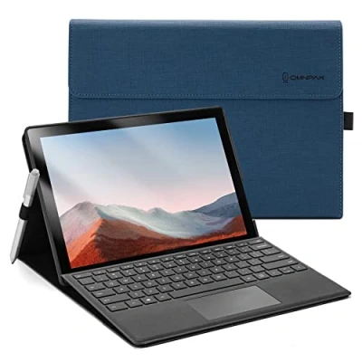 Immagine di Omnpak Custodia per Microsoft Surface Pro 7+ / 7 6 5 4 (12,3 Pollice Cover), Case con Porta Penna, Compatibile Type Cover Keyboard, Grigio