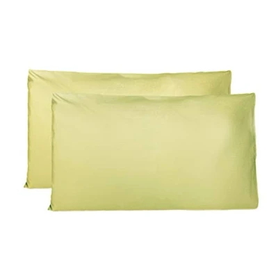 Immagine di Coppia di Federe 100% Puro Cotone 40x70 CM, Set 2 Tessuti per Cuscino Letto Made in Italy, Chiusura a Busta, Tinta Unita, Misura Standard Verde Chiaro