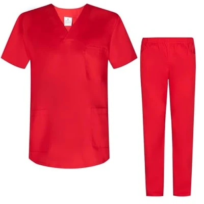 Immagine di MISEMIYA Uniformi Unisex Set Camice Uniforme Medica con Maglia e Pantaloni Mediche sanitarie Ref.8178 XX Large, Rosso