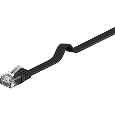 Immagine di PremiumCord Cavo Patch CAT 6 UTP Flach, 1Gbit/s, Ethernet, LAN, RJ45 Connettori, Flessibile e Robusto, AWG 26/7, Conduttori 100% CU, Nero, 20 m