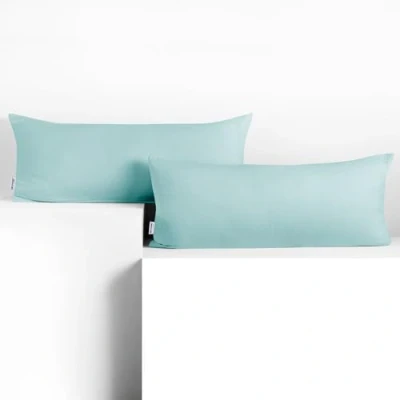 Immagine di DecoKing 2 federe 40 x 120 cm, jersey di cotone, chiusura lampo, colore: azzurro ambra