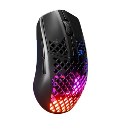 Immagine di SteelSeries Aerox 3 Wireless Onyx (2022) Mouse da gaming super leggero 68g Design resistente all&#039;acqua 200 ore di durata della batteria
