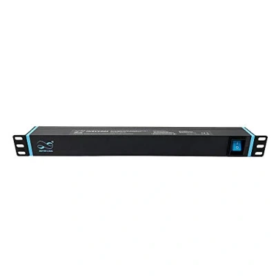 Immagine di Infitronic INSV1002A 19 pollici PDU Ciabatta elettrica Distributore di corrente Lampada da rack 8 x 1U con 2 USB Charging/Interruttore