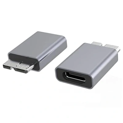 Immagine di adattatore da USB C a Micro B, ricarica rapida, tipo B 3.0 3.1, per hard disk esterno, portatile, SSD HDD (confezione 2)