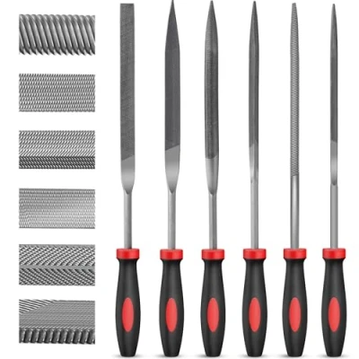 Immagine di Kit di strumenti Hi Spec per Lime manuali ad ago piccolo in metallo da 6 pezzi. fini acciaio micro. Piatte, mezze, tonde e triangolari l&#039;artigianato, il legno.
