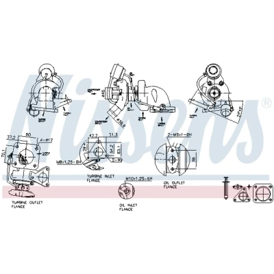 Immagine di NISSENS 93075 Turbina Turbocompressore a gas scarico pneumatico con guarnizioni FORD: Transit Mk6 Camion pianale/Telaio, Bus