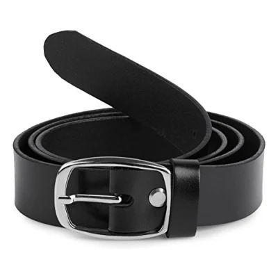 Immagine di Merry Style Cintura Donna in 100% Vera Pelle D41 (Nero 1, 85 cm (Lunghezza totale 104 cm))