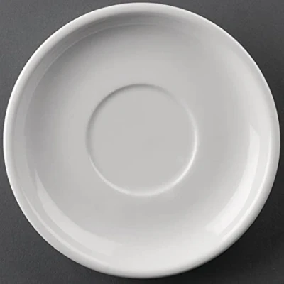 Immagine di Olympia Athena CC202 Piattini da 145 mm, in porcellana bianca, adatti per tazze CC201, GG870 e CC200, resistenti alle scheggiature, microonde lavastoviglie, confezione 24