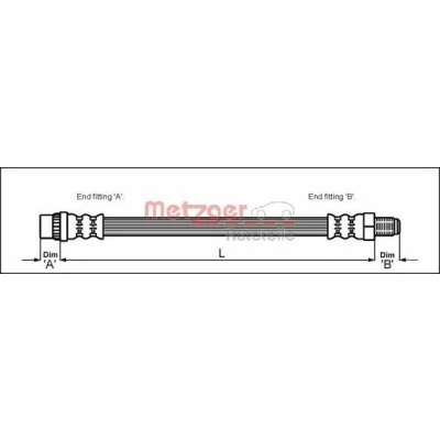 Immagine di METZGER 4112798 Tubi Freno 303 M10 x 1 RENAULT: Super 5 Hatchback