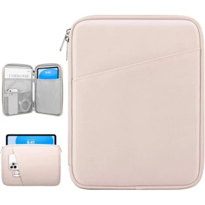 Immagine di Dadanism 9 11&quot; Custodia Sleeve per Tablet Compatibile con iPad Air 2024, 10,2 2021 2019, PRO 11 M4 2024 2018, 5/4 10,9 10a Gen, Galaxy Tab S9 FE/A8/A9+, Rosa