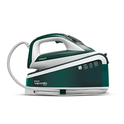 Immagine di Polti Vaporella Express VE30.20, Ferro da Stiro Generatore di Vapore con Funzione Eco, Pressione Pompa 8 Bar Max, Serbatoio XL 1,6 L, Tecnologia One Temperature e Digital Setting, Verde Bianco