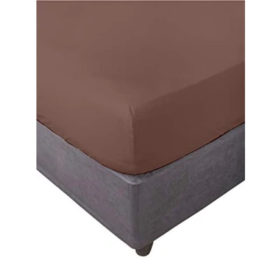 Immagine di Miracle Home Lenzuolo con Angoli Elasticizzati, Morbido e Confortevole, 50% Cotone Poliestere, Marrone. 135 x 200, Letto
