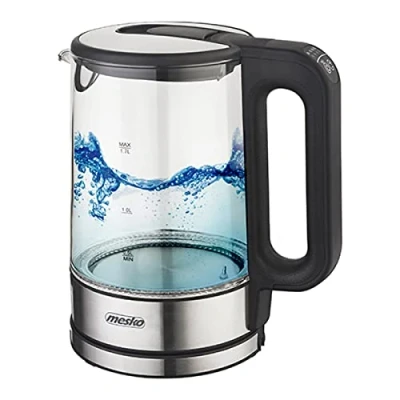 Immagine di Mesko MS 1301b bollitore con regolazione della temperatura, 1,7 l, teiera retroilluminazione a LED, 2200 W, per acqua