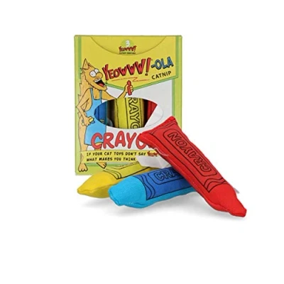 Immagine di Duckyworld Matite Colorate Set 3 Pz. Yeoww! Ola Crayon (3 PCS) Giocattolo per Gatti con Erba Gatta 400 Gr