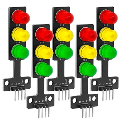 Immagine di AZDelivery 5 x Mini Semaforo a LED per progetti fai da te 3,3 5V 8mm compatibile con Arduino incluso un E Book!