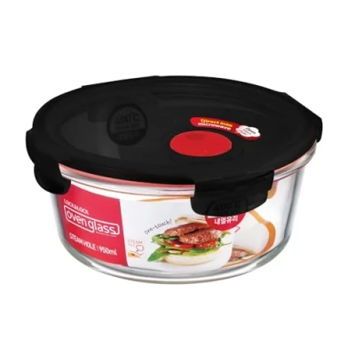 Immagine di LOCK &amp; Contenitore salvafreschezza in vetro adatto al microonde, Oven Glass con coperchio, per forno, microonde e congelamento, diverse misure (950 ml)
