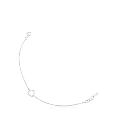 Immagine di TOUS Bracciale da donna in Argento Sterling con motivo a cuore, lunghezza 17,5 cm, elegante e sofisticato, collezione Silhouette, Mediano, Sterling, Nessuna pietra preziosa