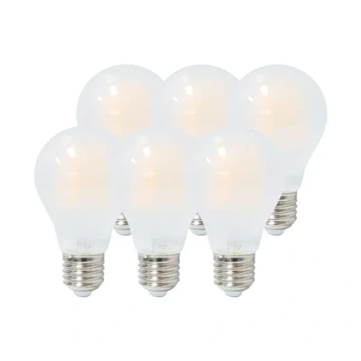 Immagine di Garza Confezione da 6 Lampadine LED a Filamento Opal Standard A60, Attacco E27, Luce calda (2700k), 8W, 1060 Lumen, Angolo di illuminazione 360, IRC 80.