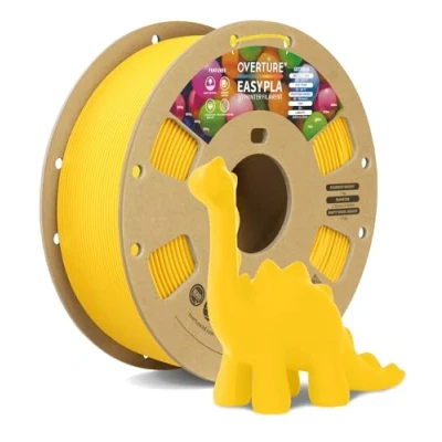 Immagine di OVERTURE Filamento Easy PLA 1.75mm, 1kg Bobina(2.2lbs), Precisione Dimensionale +/ 0.02 mm, per Stampante 3D (Easy Giallo Tuorlo)